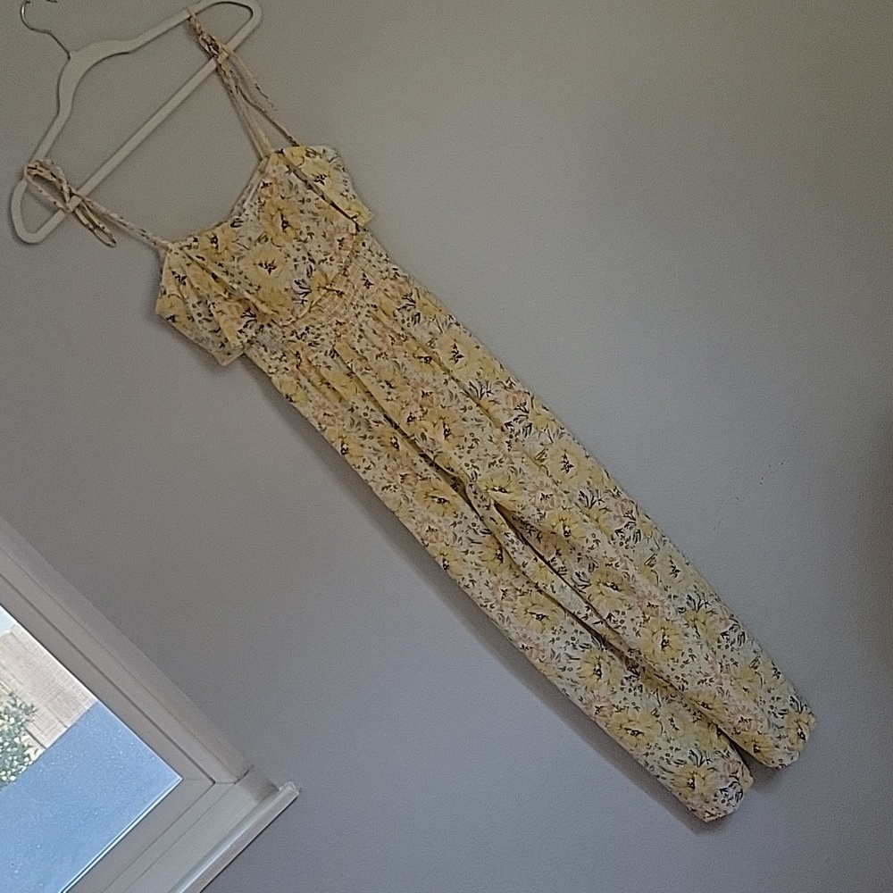 Yellow Petite Floral Jumpsuit